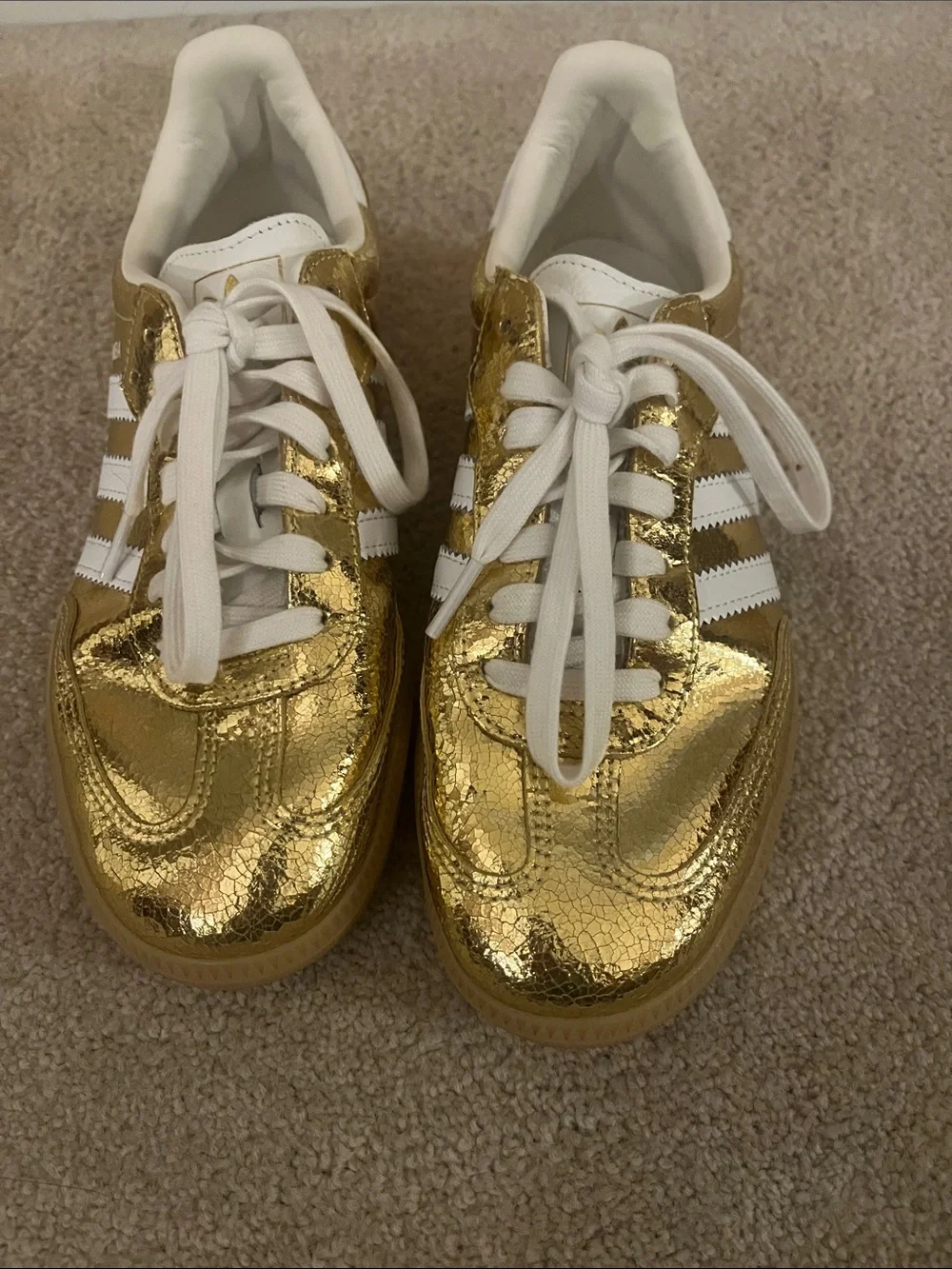 Women’s Adidas Metallic Gold Sambas